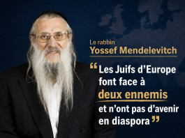 Le rabbin Yossef Mendelevitch : « Les Juifs d’Europe font face à deux ennemis et n’ont pas d’avenir en diaspora »