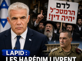 Lapid : « Les harédim livrent le sang du chef d’état-major – et Netanyahou et les ministres se taisent comme des poissons »