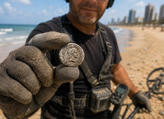 Il partait à la recherche d’un bijou perdu — et a trouvé une pièce de monnaie vieille de 2 500 ans sur une plage d’Ashdod