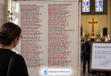 Un groupe juif affirme qu’un mémorial de Gaza exposé dans une église britannique contenait des noms de terroristes