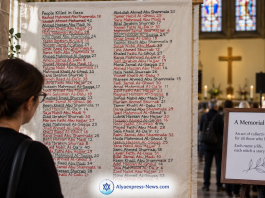 Un groupe juif affirme qu’un mémorial de Gaza exposé dans une église britannique contenait des noms de terroristes